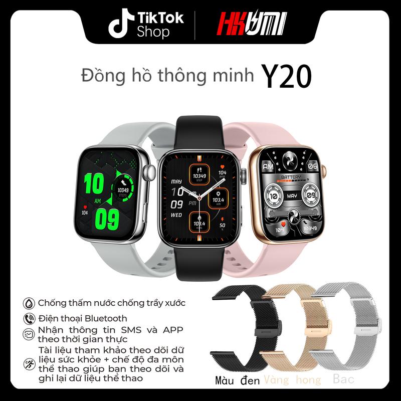 【HKumi Đồng Hồ Thông Minh Y20 Hàng Mới Về 1.85AMOLED Với Màn Hình Nhịp Tim Chức Năng Thể Thao Sức Khỏe Chống Nước Bao Gồm Vòng Đeo Tay Bluetooth