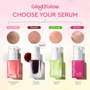 Glad2Glow Serum gather -Suitable for all skin-Pomegranate Niacinamide Brightening+Centella Salicylic Acid Acne Soothing+AHA BHA PHA Exfoliating+Peach Retinol Smoothing - For Dullness&Acne Spots&Anti-Aging | peeling serum mencerahkan ampuh