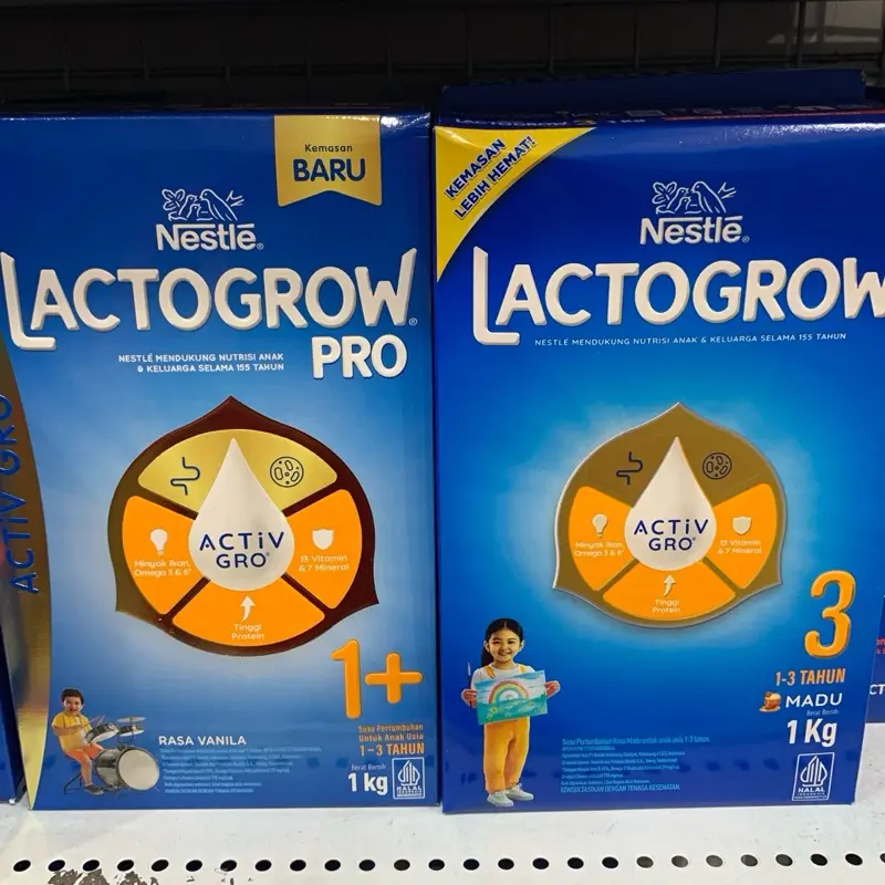 Lactogrow 3 / 1+ Pro Vanilla-Madu 1kg / Susu Pertumbuhan Nestle 1