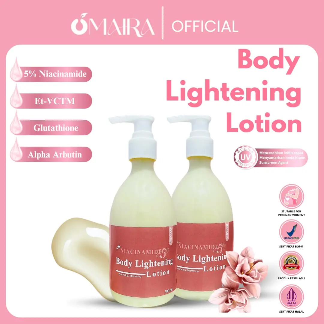 Omaira - (Dapat 2pcs) Body Lightening Lotion 5% Niacinamide Brightening, Moisturizing and Sunscreen Agent