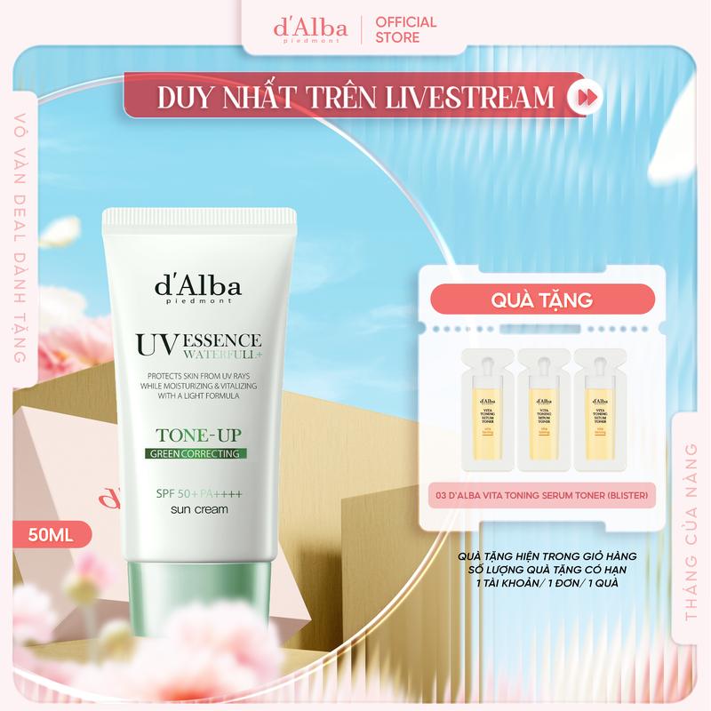 [LIVE] [50ml GREEN] Kem chống nắng Nâng Tone Xanh Lá d'Alba Clean Tea Tree Liposome Tone-Up Sun Cream - Green SPF50+ PA++++ Sunscreen Skincare