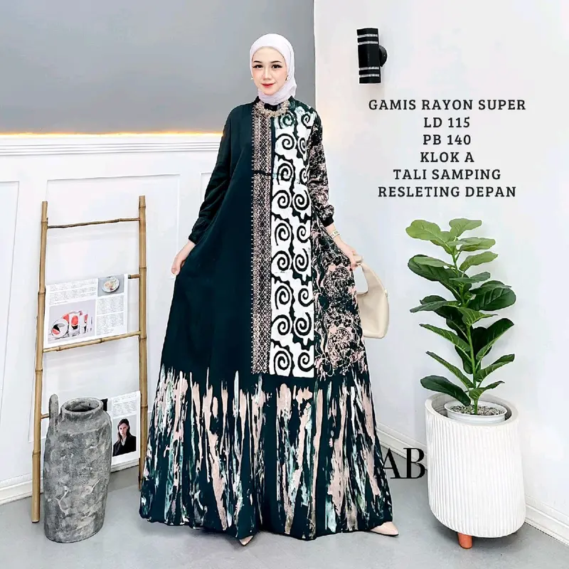 Gamis Rayon Cap Malaman Dress Muslim 0