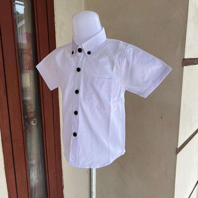 KEMEJA AYAH DAN ANAK KATUN PREMIUM WARNA PUTIH (HARGA SATUAN) 2