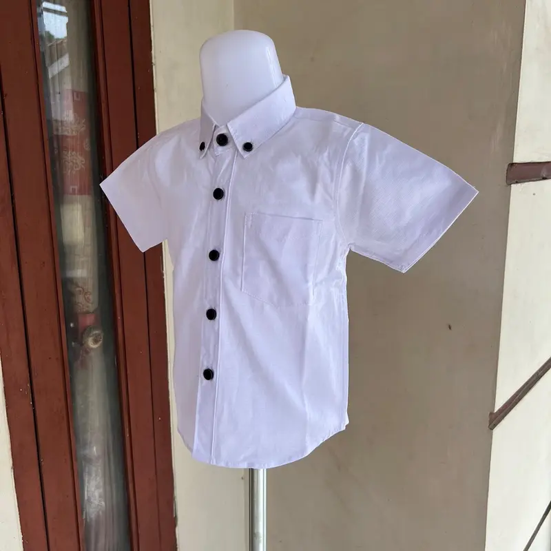 KEMEJA AYAH DAN ANAK KATUN PREMIUM WARNA PUTIH (HARGA SATUAN) 2