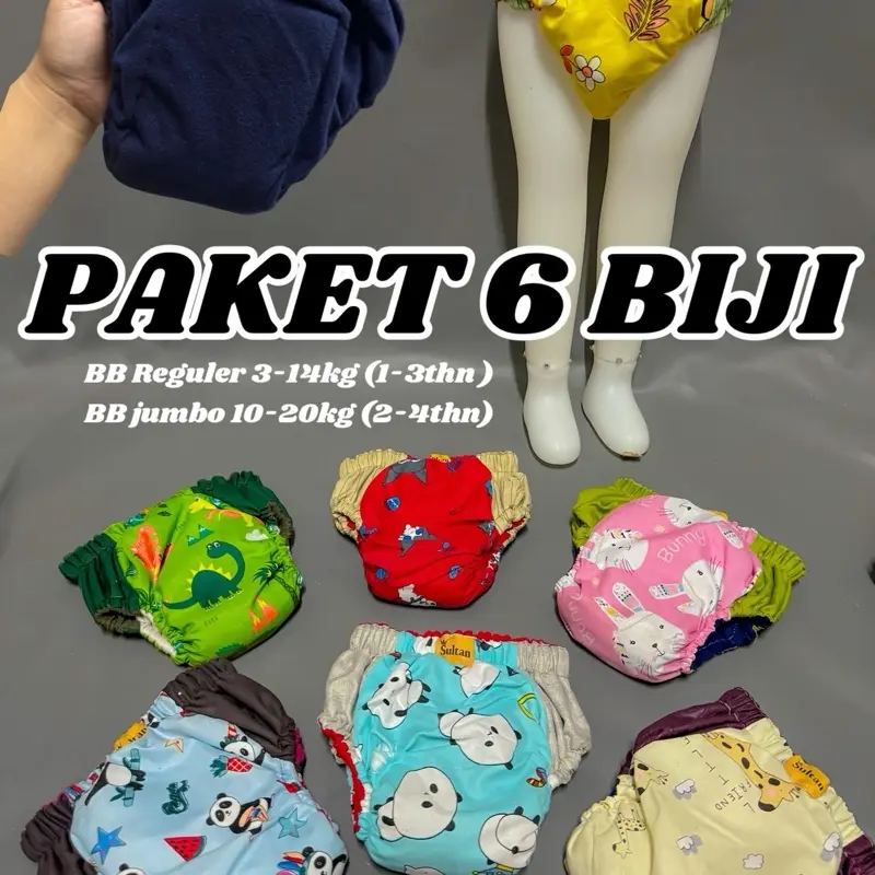 clodi 6 biji popok anak Baru lahir Bayi Balita Cewek Cowok