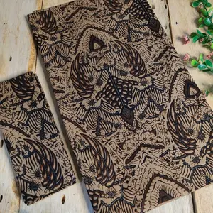 kain batik printing halus motif jarik coklatan