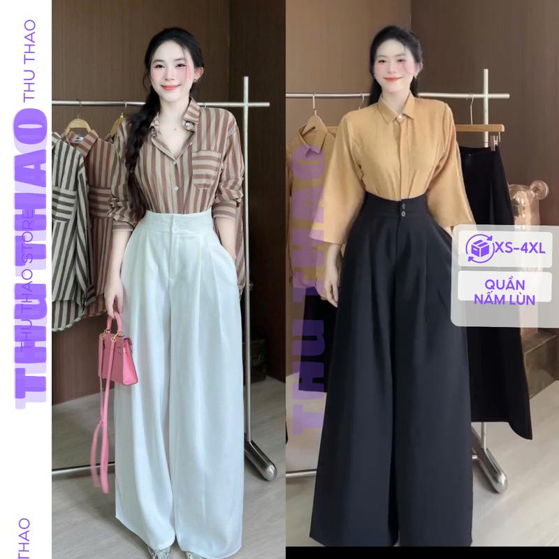 {Vải gold Nhật}Quần ống rộng nữ cho nấm lùn dài 94-95cm form đẹp cao chất mướt rũ dáng có big size.