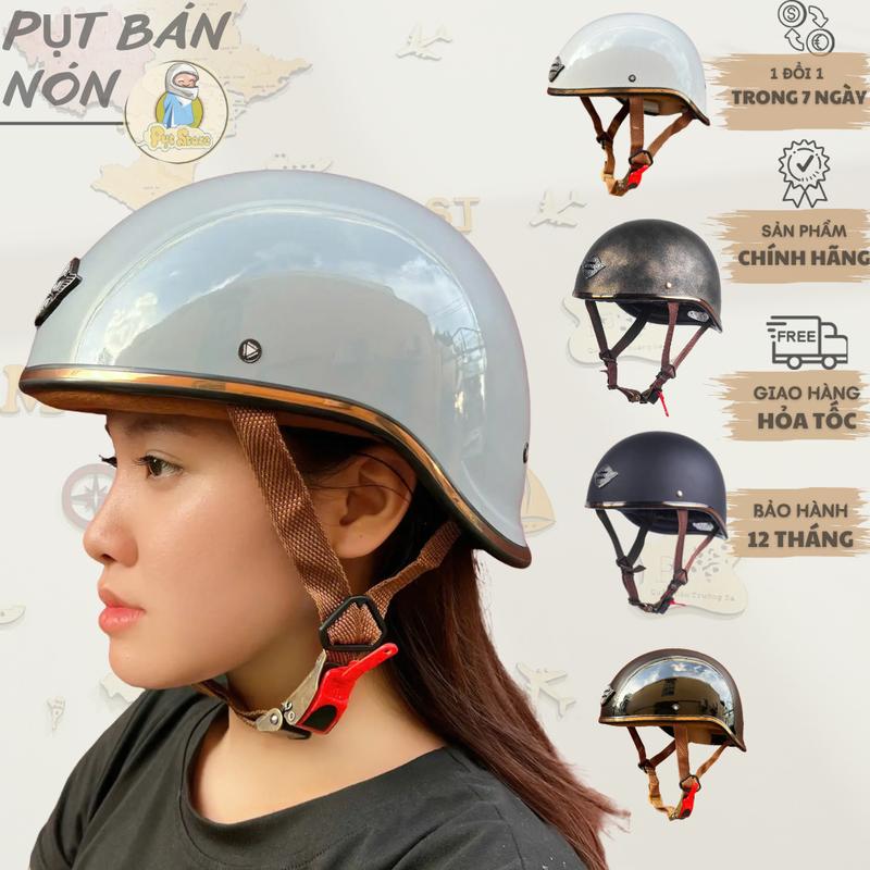 'TẶNG KÈM ỐNG TAY CHỐNG NẮNG' Mũ Nón Bảo Hiểm 1/2 Nửa Đầu NAPOLI GANGSTER N120 Đua Ngựa Cá Tính Thể Cao Cấp Helmet [ CHÍNH HÃNG BẢO HÀNH 12 THÁNG ].