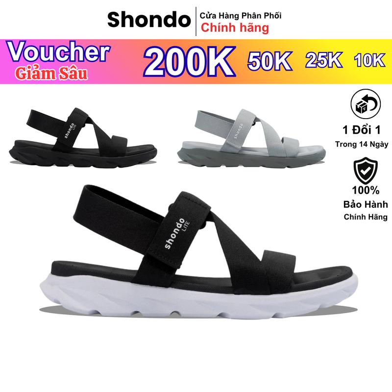 Giày Sandal Nam Nữ F6S Lite Thoải Mái Nhẹ Êm Shondo Nhiều Màu Đế Bằng Đi Học Đi Chơi Bền