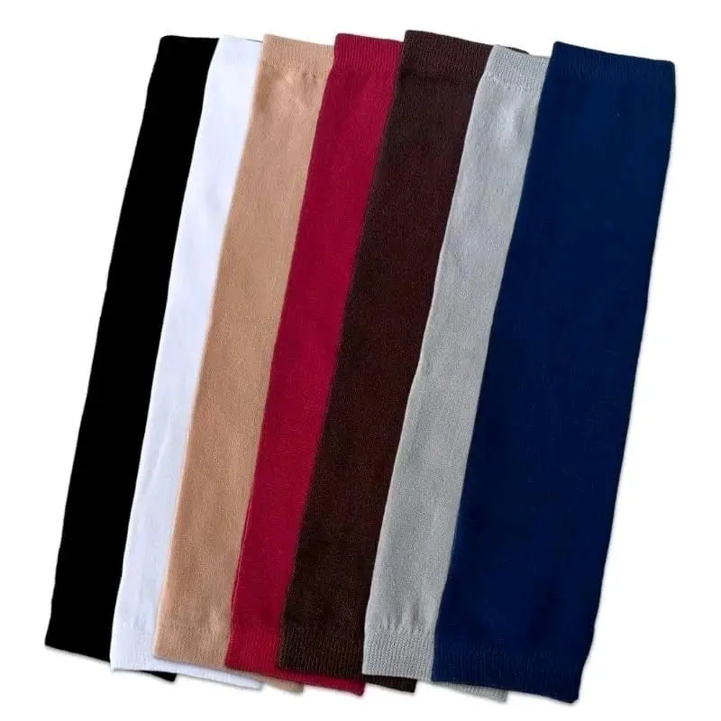 1 Lusin manset tangan selengan kiri kanan bahan poliester Muslim Handsock Panjang Wanita Pria Hitam 0