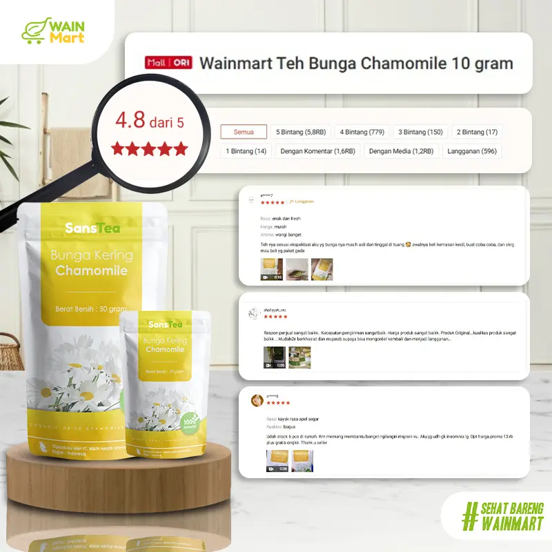 SansTea Teh Celup Chamomile | Minuman Relaksasi Cafein Free | Anti Stress & Insomnia