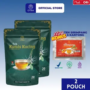 OTRA PAKET 2 POUCH Teh Celup Kumis Kucing Obat Batu Ginjal Infeksi Saluran Kemih 20 Bags