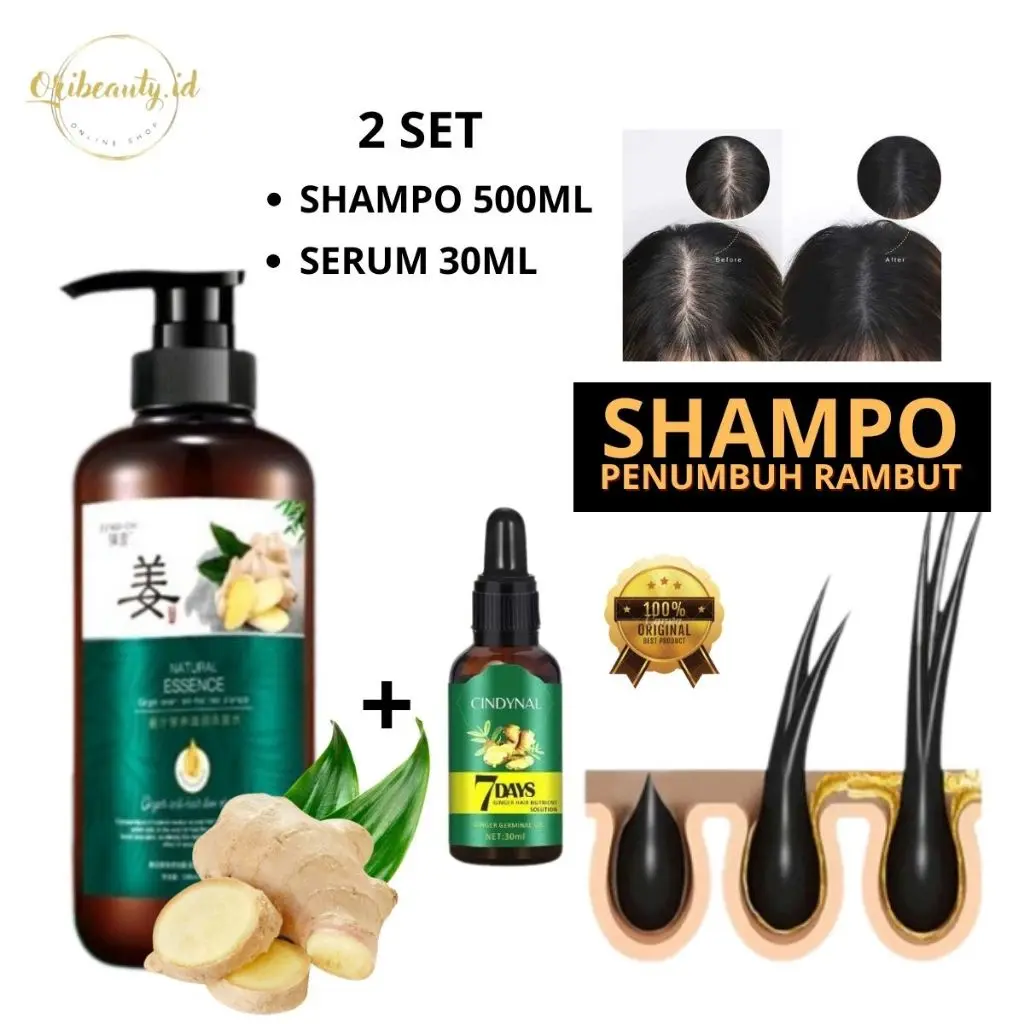 [2 SET] Ampuh Sampo Penumbuh Rambut Cepat Ginger Shampoo Botak Rontok Perawatan Hair Care Treatment