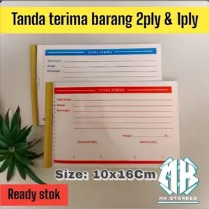 NOTA Tanda Terima Barang 2 Ply 1/4 Folio Siap Kirim Ukuran 10x16cm Bahan Ncr Isi 50 Lembar Per Buku Ready Stok