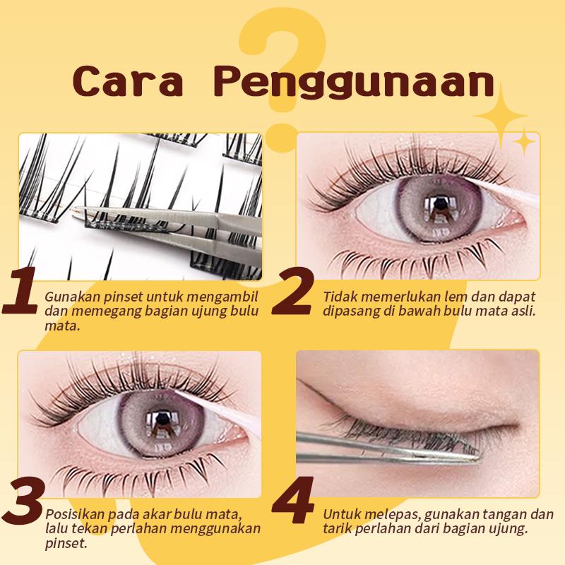 HOHOISYOU Bulu Mata Palsu Tanpa Lem (90PCS) - Koleksi Snowflake, 8-13MM Volume 3D Alami, Dapat Digunakan Ulang, Sempurna untuk Pemula! - Extension, Cleansing Eyelash