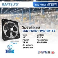 Gambar IMATSU'S Exhaust Fan 16 Inch 220V Kipas Hexos Hisap Tembok Besi Ventilasi Rumah Gudang Pabrik dari CKE Fan Official Kota Administrasi Jakarta Barat 2 Tokopedia