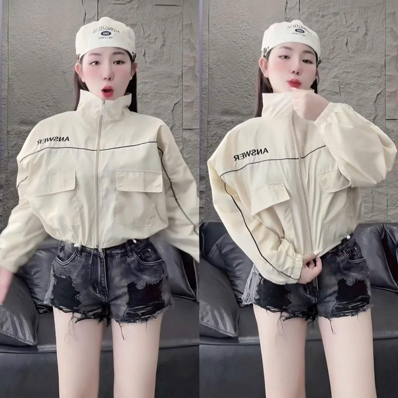 ÁO KHOÁC DÙ MỎNG HAI LỚP,THÊU CHỮ MỚI