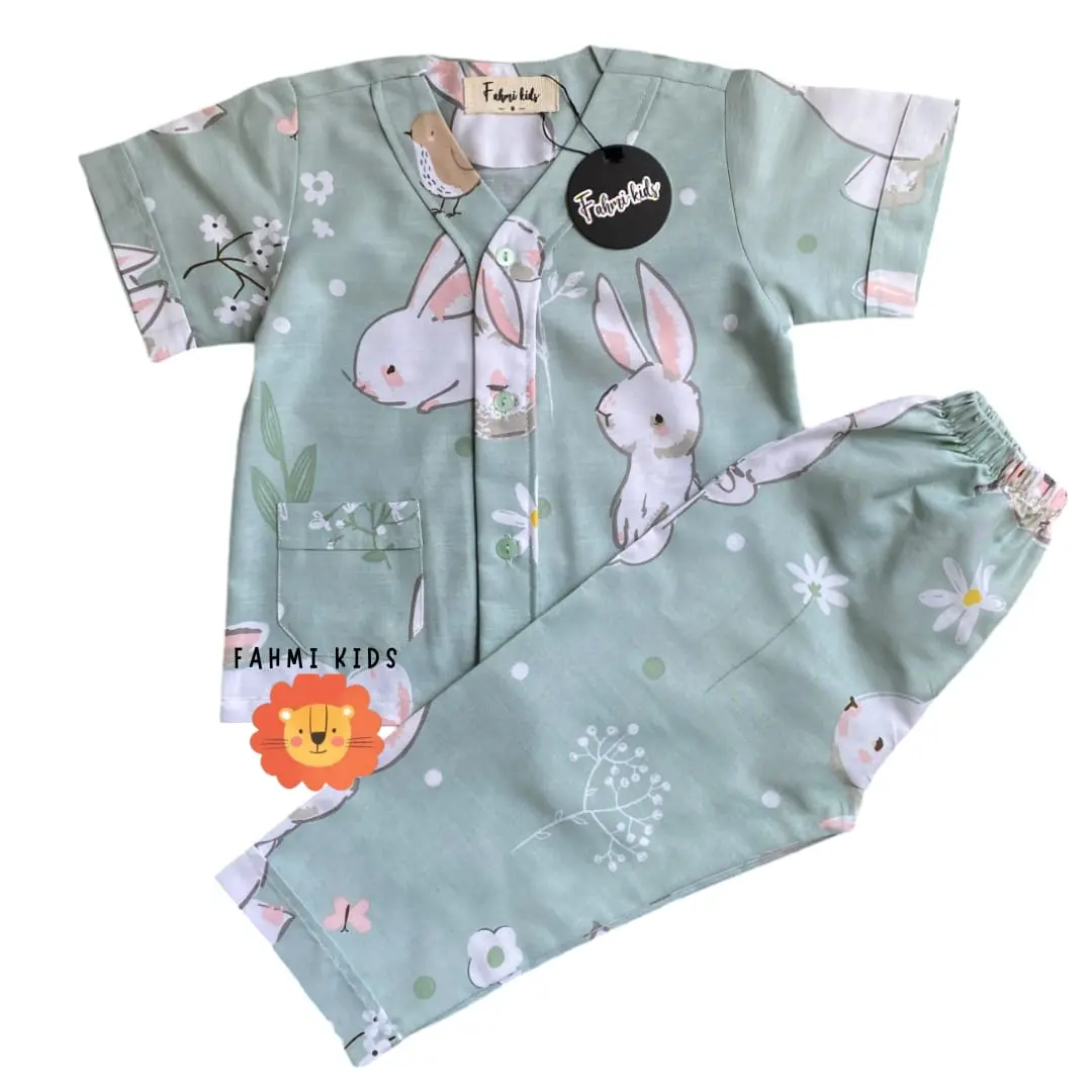 Piyama Anak Premium Untuk Usia 1-10 Tahun Bahan Adem Tanpa Kerah