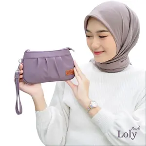 Pouch Loly By Biru Tsabita  Dompet Hp Loly Dompet Wanita Hitam Bahan Chocoly Kulit Polos waterproof Casual