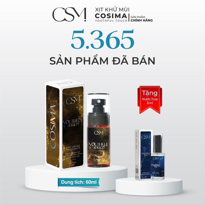 COSIMA Xịt Khử Mùi Cao Cấp Màu Vàng 60ml Hỗ Trợ Khử Mùi Nách Hôi Chân & Mồ Hôi Tặng Nước Hoa 5ml