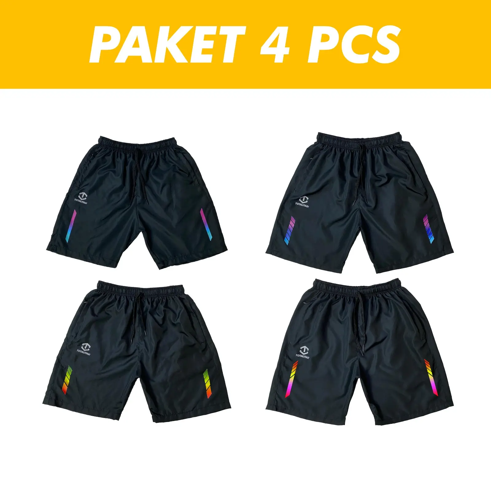 97 rb dapat 4 Celana | Celana Pendek Parasut Olahraga Saku Resleting Pria Wanita Running Gym Sport Kolor Volly Futsal Bulu Tangkis Jogging Bahan Berkulitas
