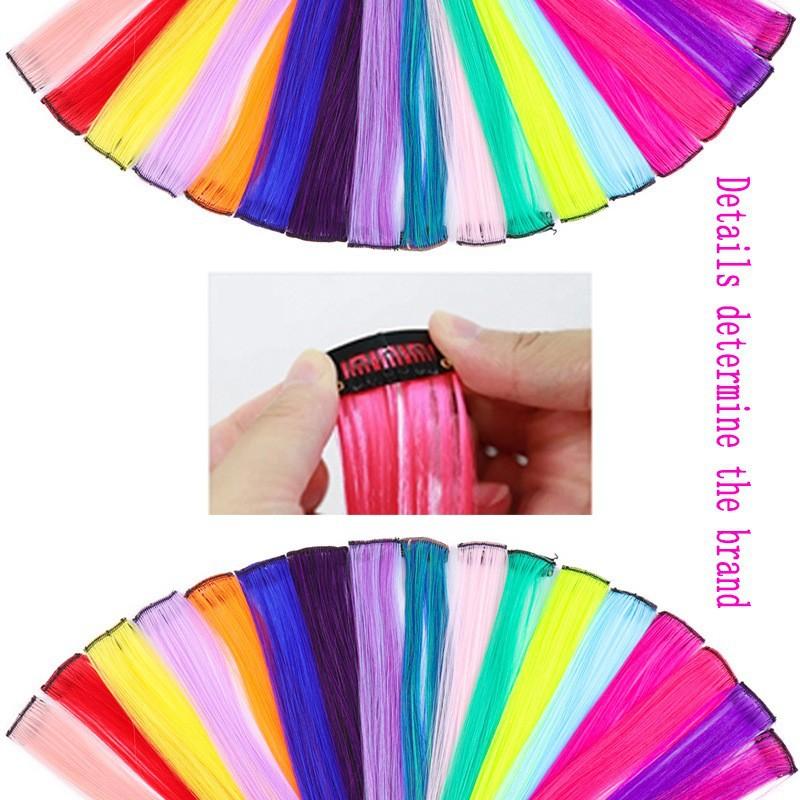 BEAUTY Wig Jepit Rambut Palsu Lurus Panjang Single Hair Extention Colourful Wanita / Klip Wig Rambut Palsu Cewek Korea Warna Warni Hair Clip Import 7