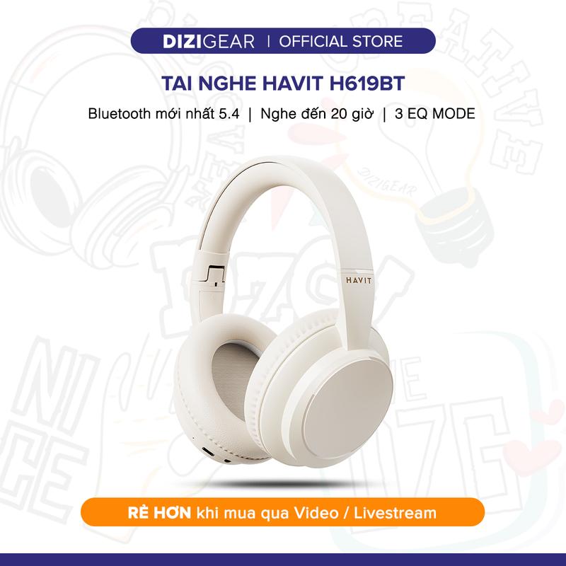 Tai Nghe Bluetooth Headphone HAVIT H619BT, Driver 40mm, BT 5.4, 3 Chế Độ EQ, Nghe Đến 20H - Chính Hãng BH 12 Tháng