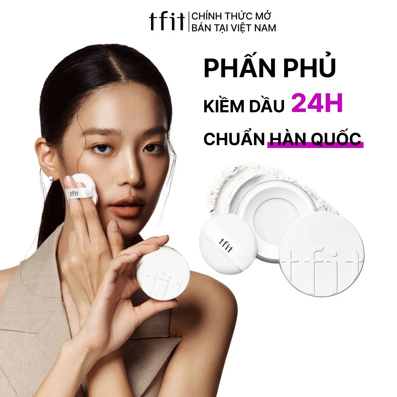 Phấn Phủ Kiềm Dầu 24H TFIT Chính Hãng, Che Lỗ Chân Lông, Che Phủ Mịn Lì Chuẩn Hàn Quốc