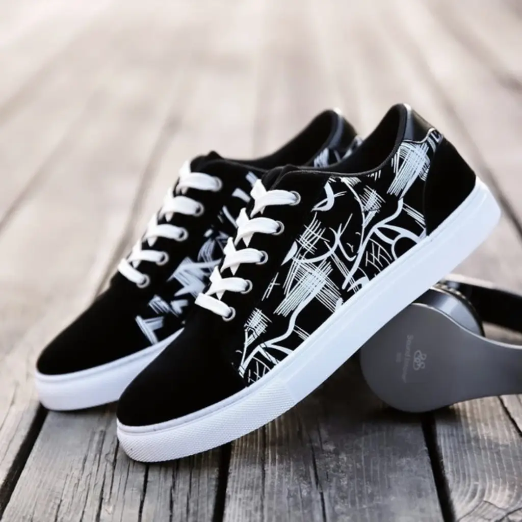 Sepatu Sneakers Old Skool Black White Vns Fetino Motif Putih VansSK Delapan Low Sepatu Terkini [COD]