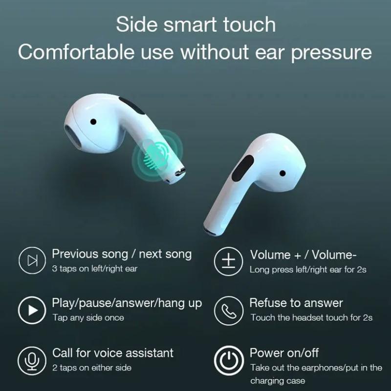 Product Introduction of Tai nghe Bluetooth không dây, Saury Pro 4, với HỘP MIỄN PHÍ, Mic tích hợp, Tai nghe nhét tai nghe, Tương thích với iPhone và Android, Tai nghe Bluetooth TWS 19