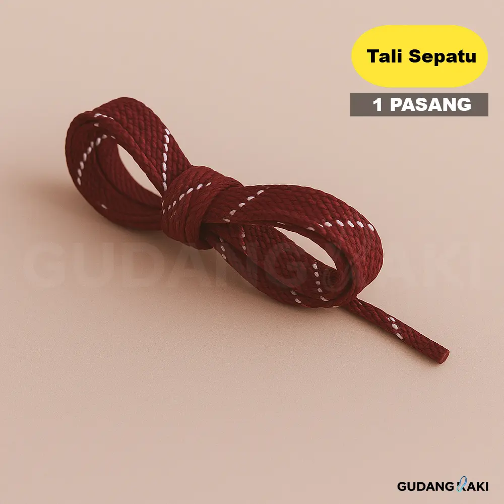 Merah Marun strip Putih