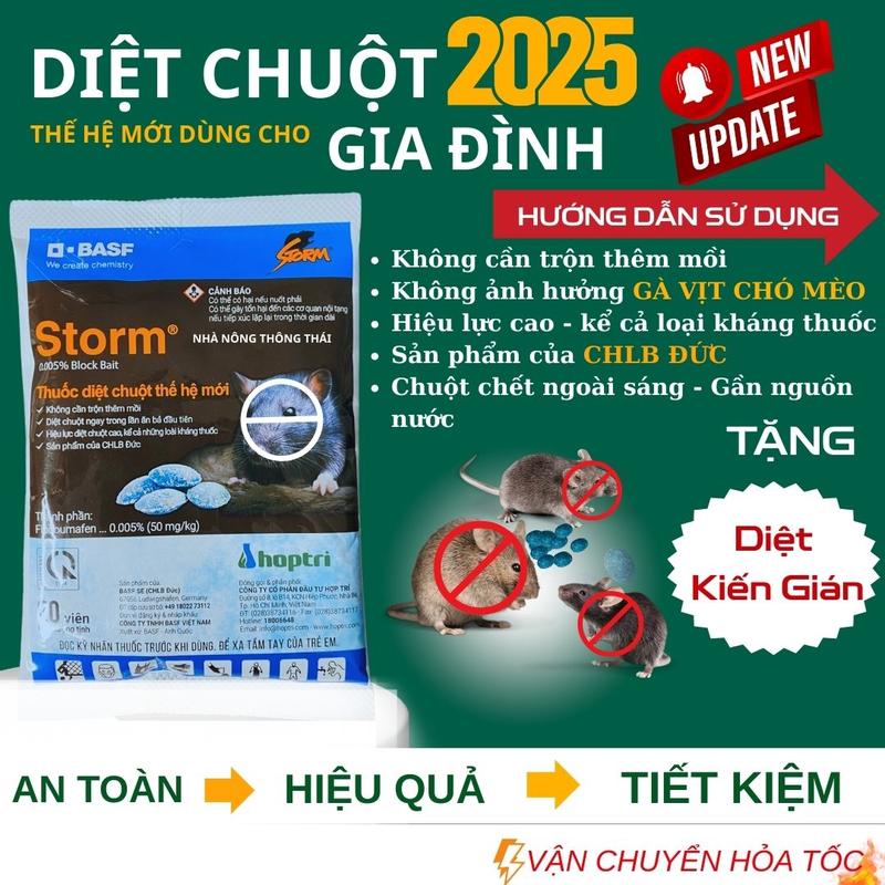 Gói STORM 20 viên loại trừ chuột dùng trong gia đình - Tặng Diệt Kiến , Gián sinh học AN TOÀN