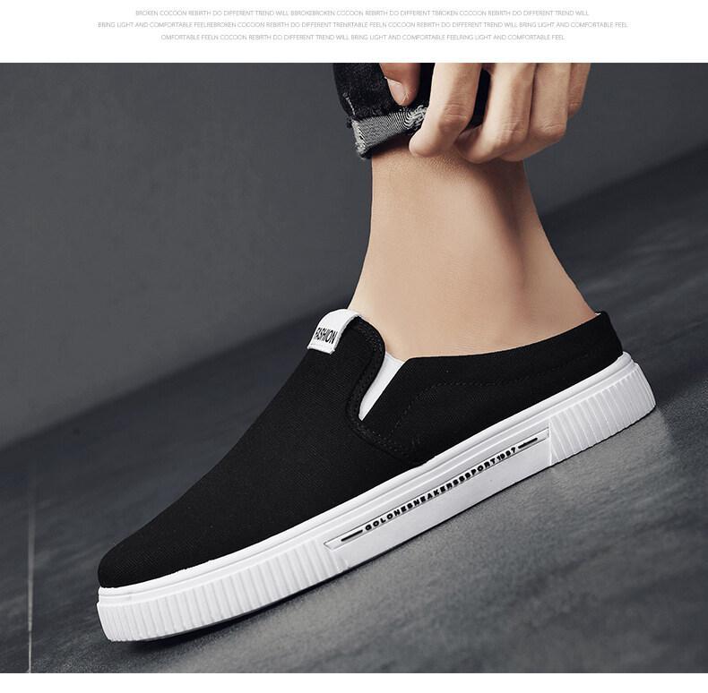Product Introduction of 2023 New [COD] [Free Shipping] [Spot] Men's New Canvas Half Drag Low-Top Sneakers Casual Shoes Sports Canvas Shoes 14