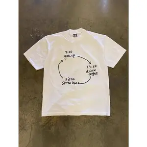 Pembersihan Sisa Pesanan di Konter ~ Kaos Lengan Pendek Katun Murni Berat Gaya Retro Amerika Sederhana Trendy Unisex Cetak Kaos polos Kaos distro vyqmfeqrwp