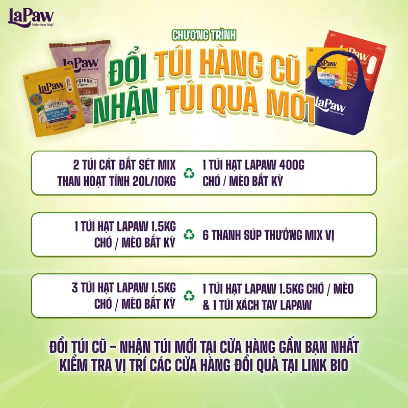 [Combo 5 túi] LaPaw Cát Vệ Sinh Đậu Nành Lollipop Cao Cấp 7L/ 2,5 KG 1