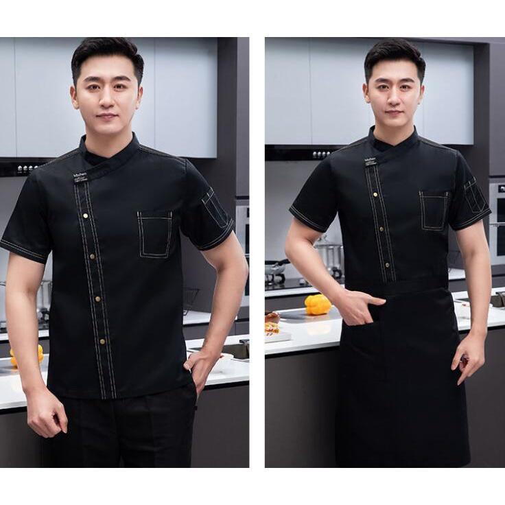 Product Introduction of CSFC037S Chef Uniform Short Sleeve Shirt Chef Jacket Kitchen Western Restaurant Cook Hotel Restaurant Workwear Power chef uniform 24