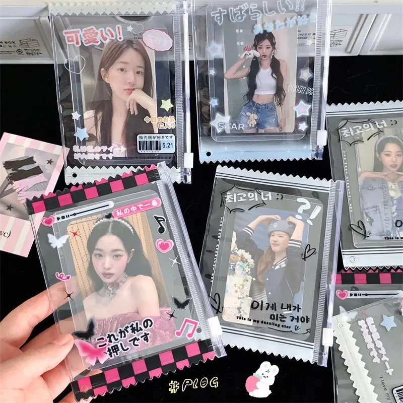 [READY] PVC Ziplock Photocard Holder / ID Card Cahol PC Kpop / Pouch untuk Pin Badge Mini Doll Pouch Tas Boneka Kecil Gantungan Kunci Bag Charm Y2K Idol