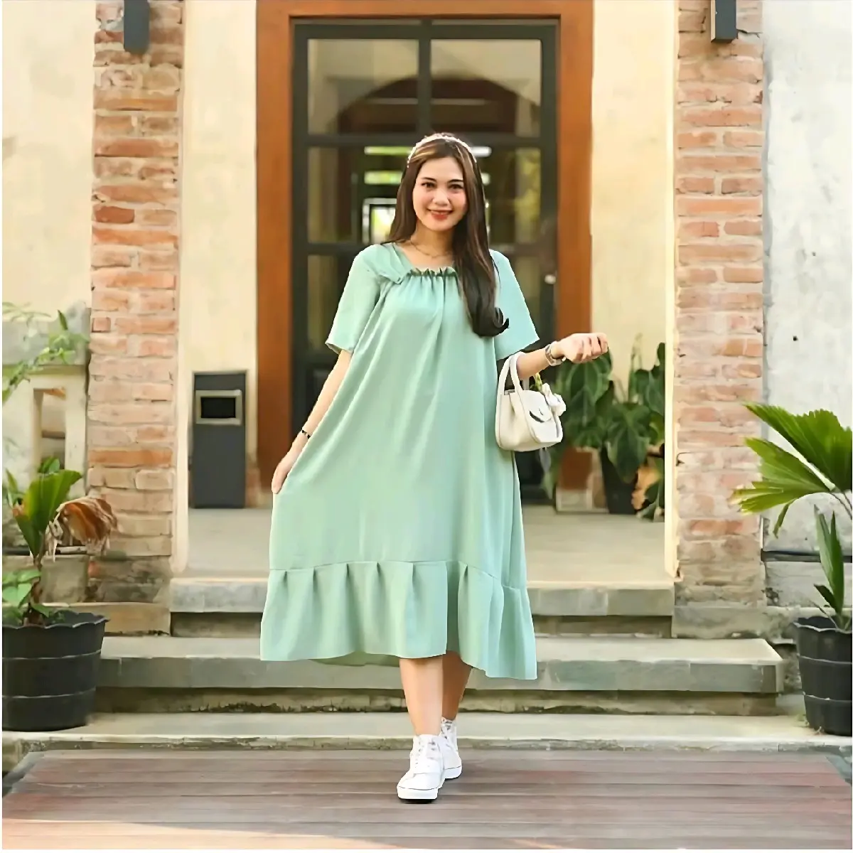 Daster Fuji Murah Ukuran Jumbo Terbaru Daster Crinkle Airflow Oversize  Nyaman Buat Tidur Kain Lembut Bisa Buat  Bumil Busui Karet remaja hits