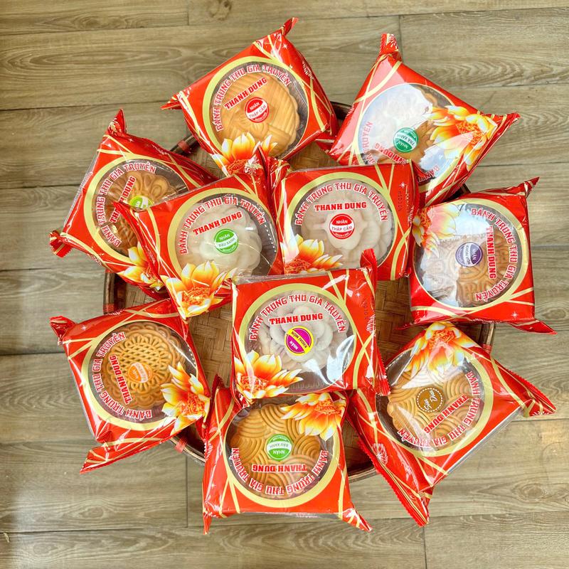 Combo 10 Bánh Trung Thu Thanh Dung  [ Mix Đủ Vị ] - 180G - Tự Chọn Vị - Nướng & Dẻo - Nhân Trà Xanh - Đậu Xanh - Khoai Môn - Sữa Dừa - Cốm - Sầu Riêng -Thập Cẩm