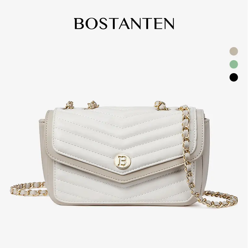 [Vivian Bag] BOSTANTEN Sling Bag Shoulder Bag Tas Bahu Tas Selempang Wanita Tas Tangan Hitam Putih