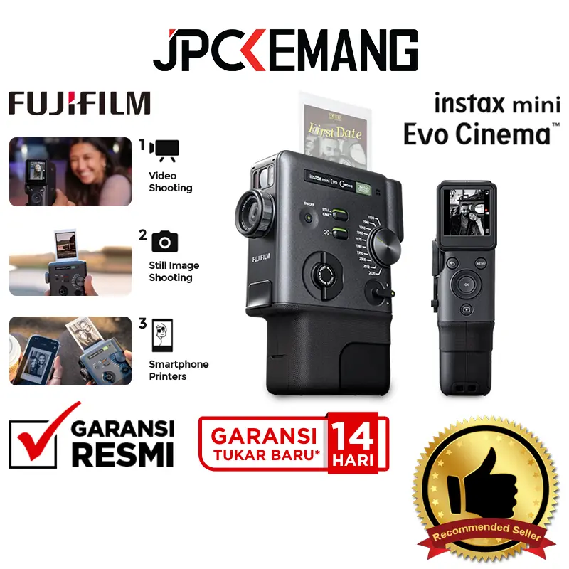FUJIFILM INSTAX MINI EVO CINEMA 3-in-1 Hybrid Instant Camera Fuji Instax Mini Evo Cinema Kamera Instan Garansi Resmi