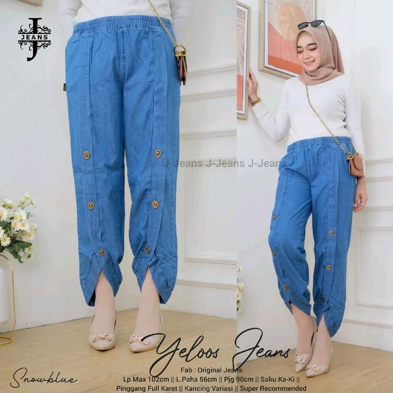 celana wanita yellos jeans otiginal jeans kancing variasi Cewek 2