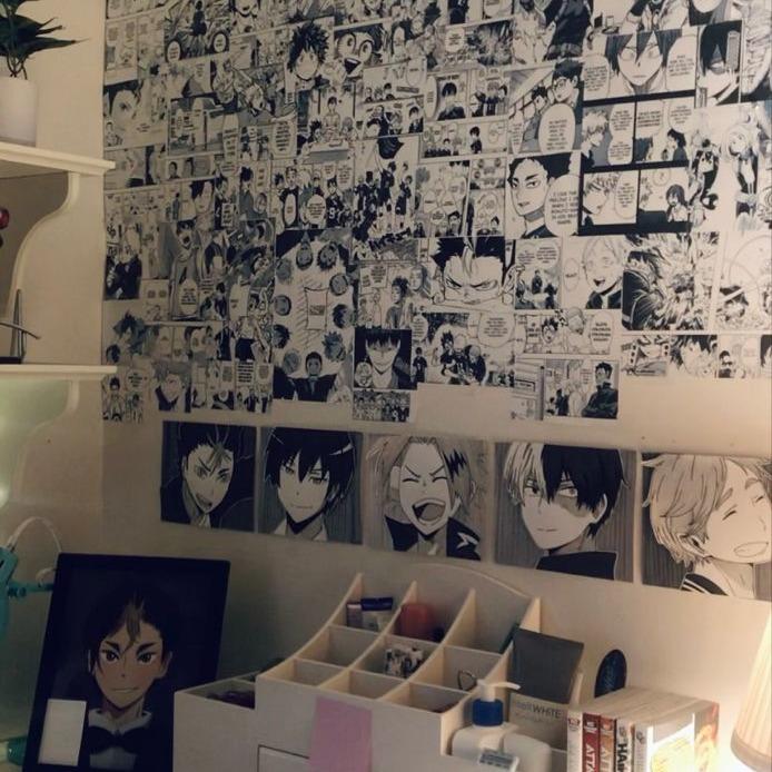 POSTER MANGA STICKER TINGGAL TEMPEL WALL DECOR ISI 16 PCS ( BISA REQUEST ) ( BISA COD ) ( PROSES CEPAT, 1 HARI JADI ) 5