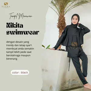 SYAMAOFFICIAL - SETELAN BAJU RENANG MUSLIMAH NIKITA FULL SET HIJAB