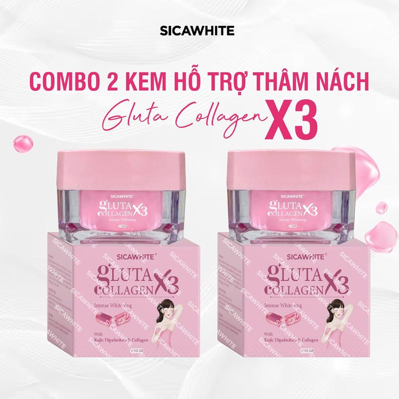   D74  2 Hủ Kem Hỗ Trợ Giảm Thâm - Hỗ Trợ Khử Mùi Dưỡng Da Vùng Dưới Cánh Tay Đầu Gối Khuỷu Tay - Gluta Collagen x3  10gr  