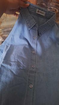 Product Review of Anyostore AT77 Atasan Kemeja Jeans Oversize Wanita Jumbo Bahan Denim from 0** 0