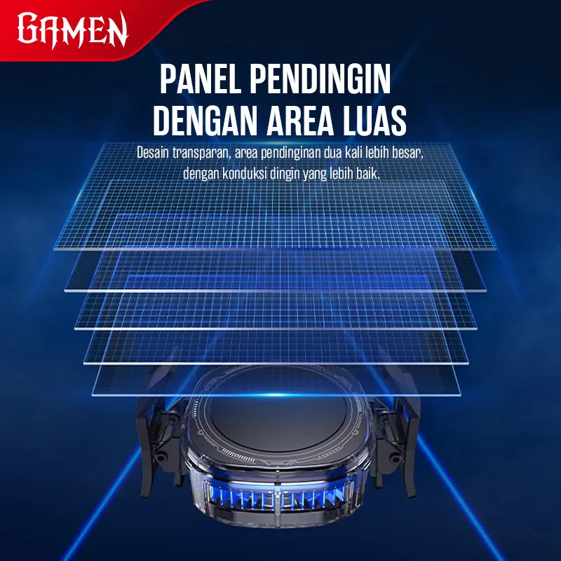 [Ekslusif Ischaindyofc] GAMEN GMR08 Fan Cooler Transparant RGB,Pendingin Handphone/Tablet/Ipad,2 In 1 Clip Dan Magnetic - Garansi 1 Tahun (BISA COD) 5
