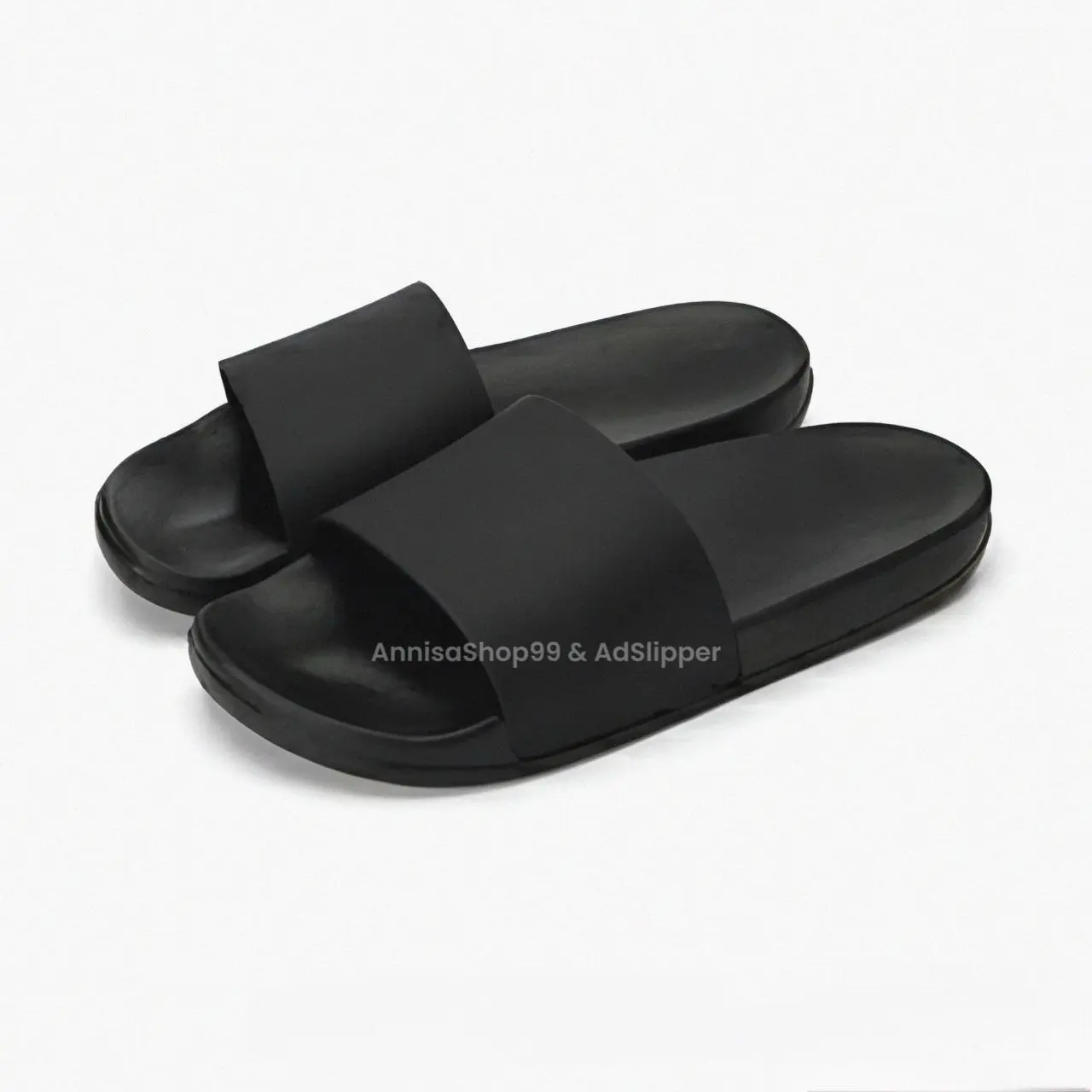 AN - POLOS HITAM SHB - Promo Sandal Slop Slip On Sandal Distro Casual Pria Wanita Dewasa