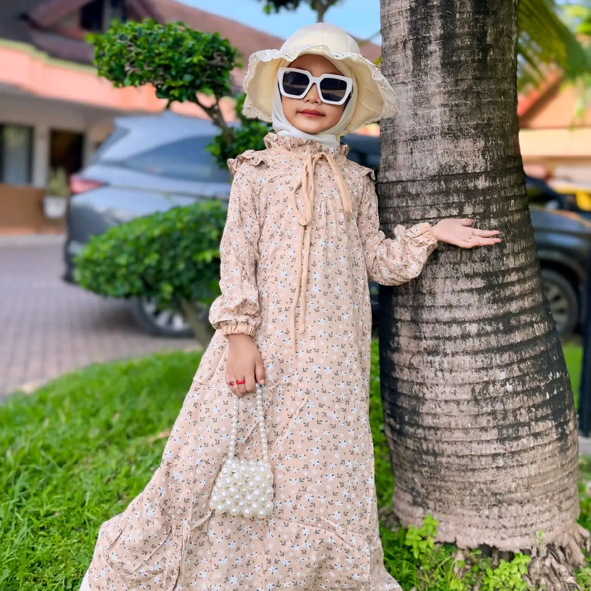 Gamis Anak Perempuan 1-15 Tahun Baju Dress Muslim Bahan Katun Rayon