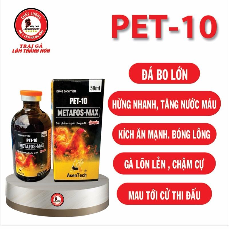 THUÔC NUÔI PET10 50ML: (HOẠT CHẤT DÀNH CHUYÊN CHO GÀ CHIẾN ĐẤU) HỪNG NHANH-KÍCH ĂN MẠNH-TĂNG NƯỚC MÁU-BÓNG LÔNG-KÍCH LỰ